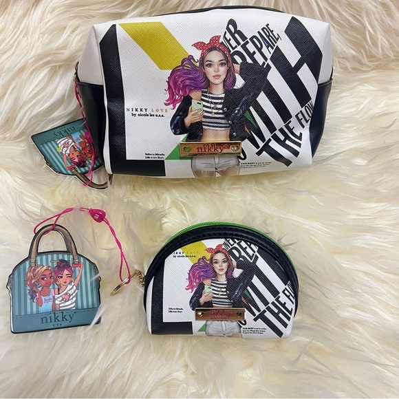 Women Makeup Bags Combo Mini Coins Wallet  Multicolors NWT - Picture 1 of 9
